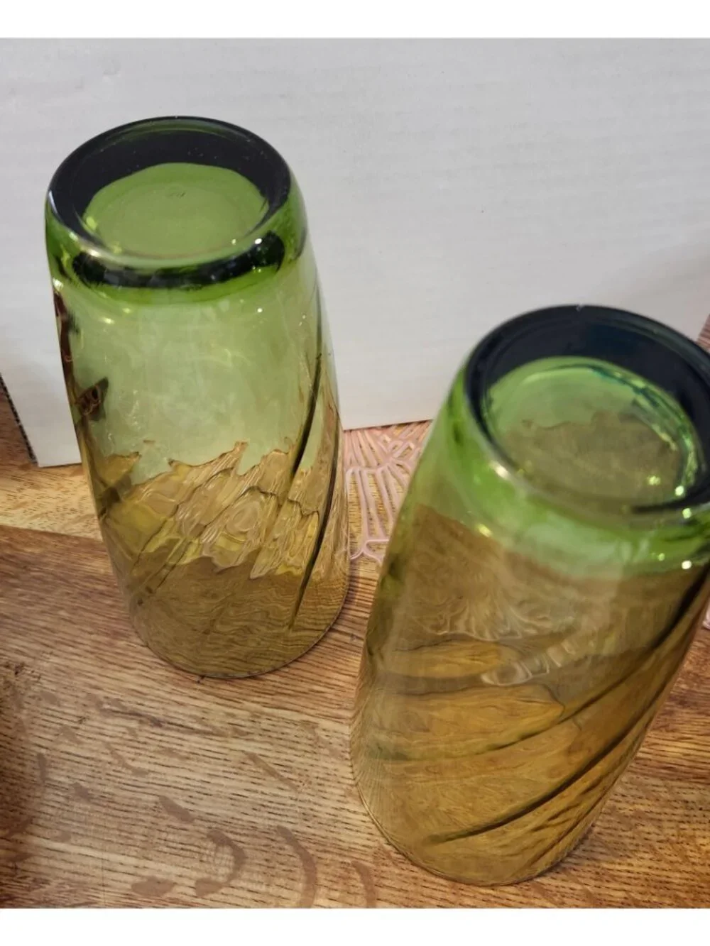 Optic Drinking Glasses Avocado Green Tall Tumblers